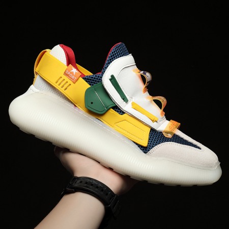 Thick-Soled Men's Breathable Soft Mesh Sports Casual Shoes Trendy Colorful